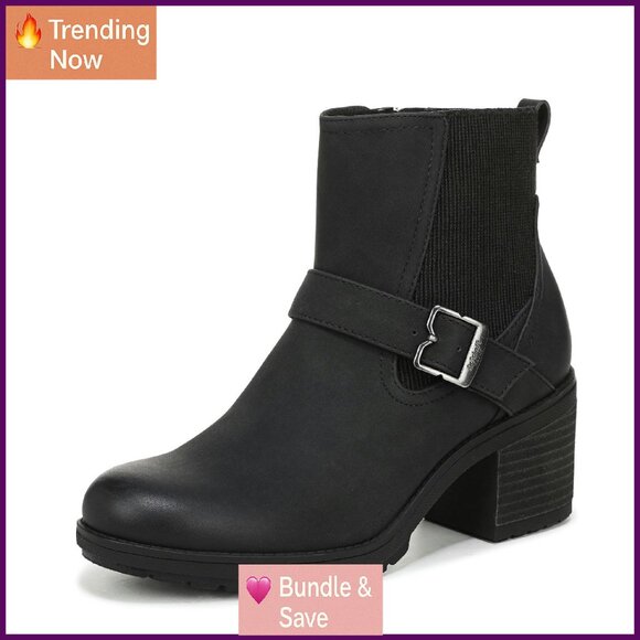 Women's Ankle Boots Lug Sole Chelsea Stretch Gore Zip Closure